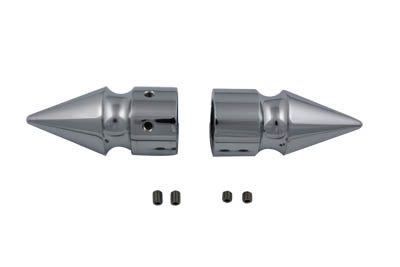 Chrome Front Axle Cover Set Pike Style - V-Twin Mfg.