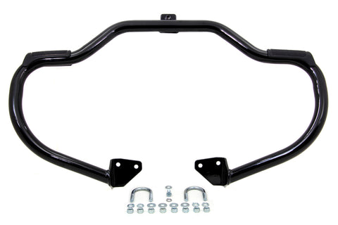 Black Front Engine Bar with Footpeg Pads - V-Twin Mfg.