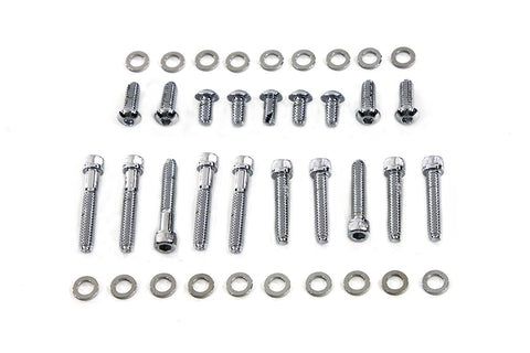 Primary Cover Screw Kit Knurled Chrome - V-Twin Mfg.