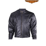 Mens Leather Racer Style Jacket