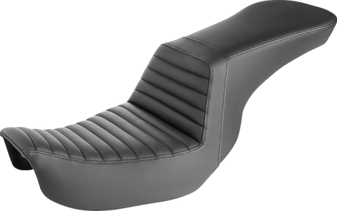 SADDLEMEN Step-Up Seat - Front Tuck-n-Roll - Black - Dyna 806-04-191