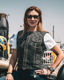 Bonnie Moto Mesh Women's Motorcycle Vest - Diamond Quilt