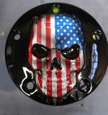 Harley Davidson American flag skull points cover