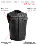 Hornet Men's Club Style Leather Vest