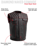 Hornet Men's Club Style Leather Vest