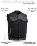 49/51 Vest Motorcycle Leather Canvas Vest