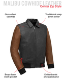 Moto Bomber Two Tone - Men's Leather Jacket Cognac