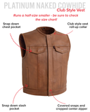 Lowside Men's Motorcycle Leather Vest Cognac
