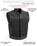 Lowrider Men's Motorcycle Leather/Twill Vest
