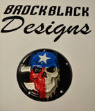 Texas flag gloss black background Harley Derby Cover