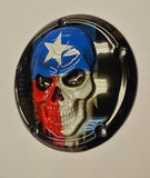 Texas flag gloss black background Harley Derby Cover