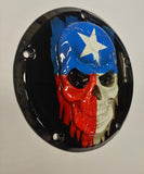 Texas flag gloss black background Harley Derby Cover