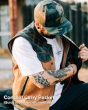 Hunt Club Motorcycle Leather Canvas Vest