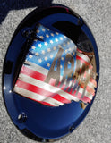 Army Tattered flag Harley derby cover black background