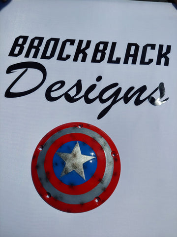 Captain America shield on touring derby cover