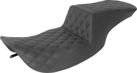 SADDLEMEN Step-Up Seat - Full Lattice Stitch - Black - FLH 897-06-195