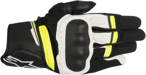 ALPINESTARS Booster Gloves - Black/White/Fluo Yellow - XL 3566917-125-XL