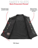 Lowrider Men's Motorcycle Leather/Twill Vest
