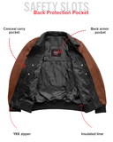 Moto Bomber Two Tone - Men's Leather Jacket Cognac