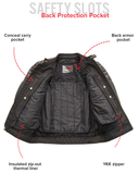 Crusader Men's Motorcycle Leather Jacket Brown Beige