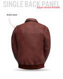 Moto Bomber - Men's Leather Jacket Cognac and Oxblood