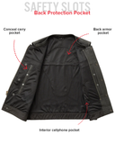 Lowside Men's Perforated Motorcycle Leather Vest