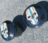 Custom Harley faux and fuel cap Thin Blue line skull
