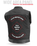 Lowrider Men's Motorcycle Leather/Twill Vest