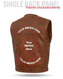 Lowside Men's Perforated Motorcycle Leather Vest Cognac