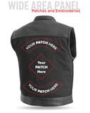 Lowrider Men's Motorcycle Leather/Twill Vest