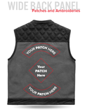 Hunt Club Motorcycle Leather Canvas Vest Grey