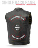 The Club Cut Men's Motorcycle Leather Vest, Multiple Color Options