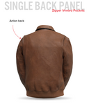 Moto Bomber - Men's Leather Jacket Cognac and Oxblood