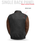 Moto Bomber Two Tone - Men's Leather Jacket Cognac