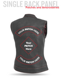 Jessica Women's Motorcycle Leather Vest - Black/Red - Limited Edition