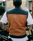 Hunt Club Motorcycle Leather Canvas Vest