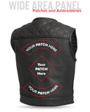 Shell Shock Men's Motorcycle Leather Vest (limited edition)