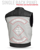 Two Tone Lowrider Perforated Men's Leather Vest White