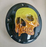 Harley Davidson derby cover and point covers of twisted red skull