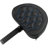 SADDLEMEN Roadsofa™ Extended Reach Seat - with Backrest - Lattice Stitch - Blue Stitch - FLTR/FLHX '23-'24 823-07-207B1