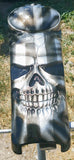 Big 3D Skull Tattered American Flag Harley console