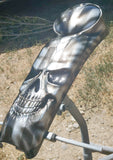 Big 3D Skull Tattered American Flag Harley console