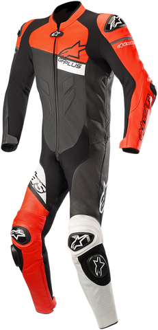 ALPINESTARS GP Plus Venom 1-Piece Leather Suit - Black/Red Fluorescent/White - US 48 / EU 58 3150818-1321-58