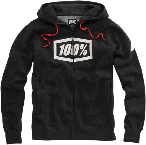 100% Syndicate Fleece Zip-Up Hoodie - Heather Black/White - Medium 20032-00001