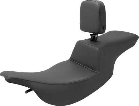SADDLEMEN Tour Step Up Seat - Rider Backrest - Plain - FL '97-'07 897-07-194BR