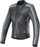 ALPINESTARS Stella Dyno Leather Jacket - Black Tar Gray/Dark Gray - 2XL 3113924-1296-2X