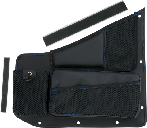 SHOW CHROME Kaliber Organizer - Passenger - Black with Blue Stitching H44-7PBLU