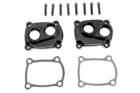 Jims M8 Low Profile Billet Tappet Cover Kit Black Anodize - V-Twin Mfg.