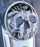 American flag stretch through a realistic skull on Harley touring fuel door