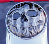 American flag stretch through a realistic skull on Harley touring fuel door